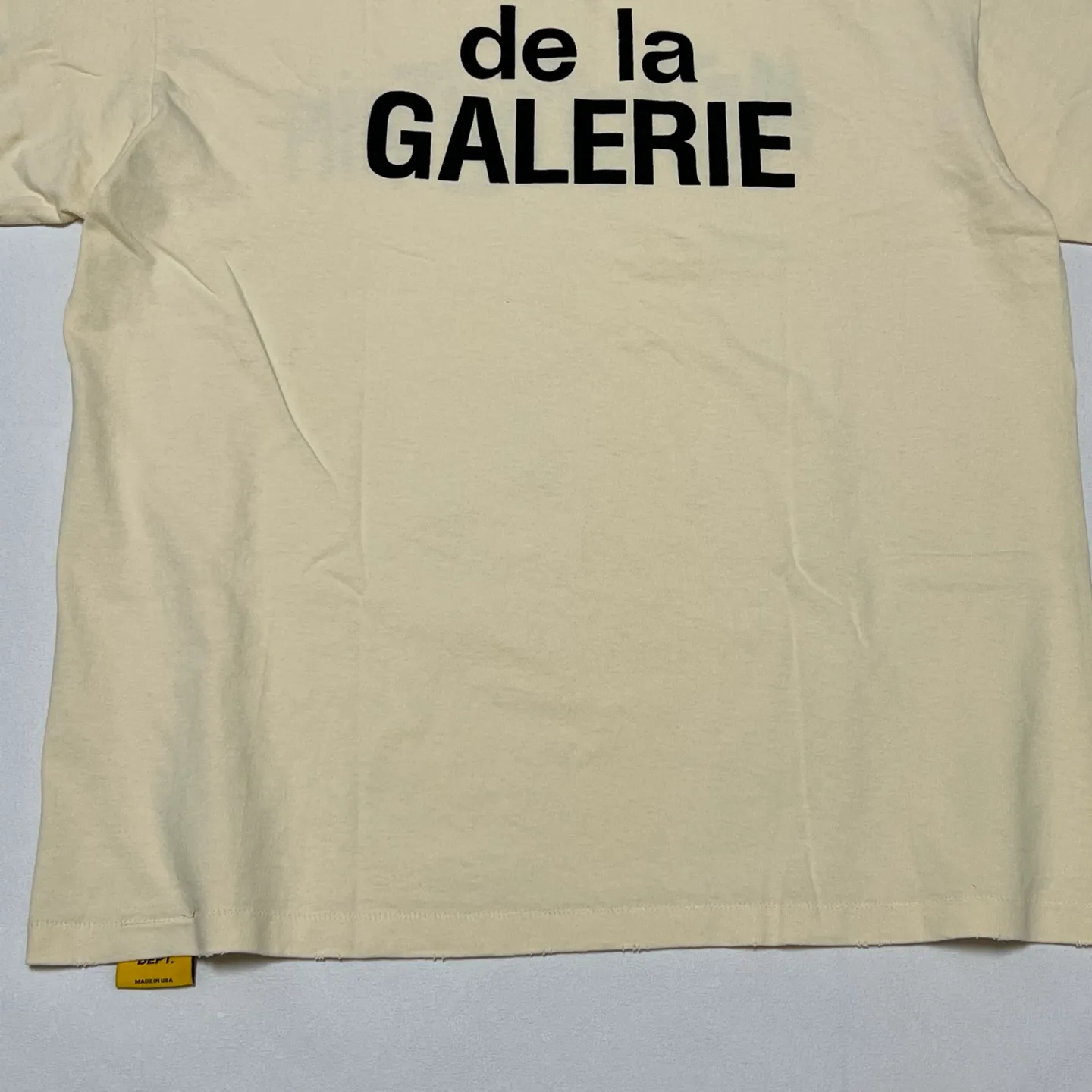 GALLERY DEPT. SELF TITLE TEE New green METROPOLITAN slogan printed short-sleeved Metropolis French TEE Cream S-XL Genuine fabric Original craftsmanship Tube-woven side seam fabric Ready-made garments dyed Same as the original Water slurry printing Breathable and no feel Hand-worn and distressed Top purchasing level